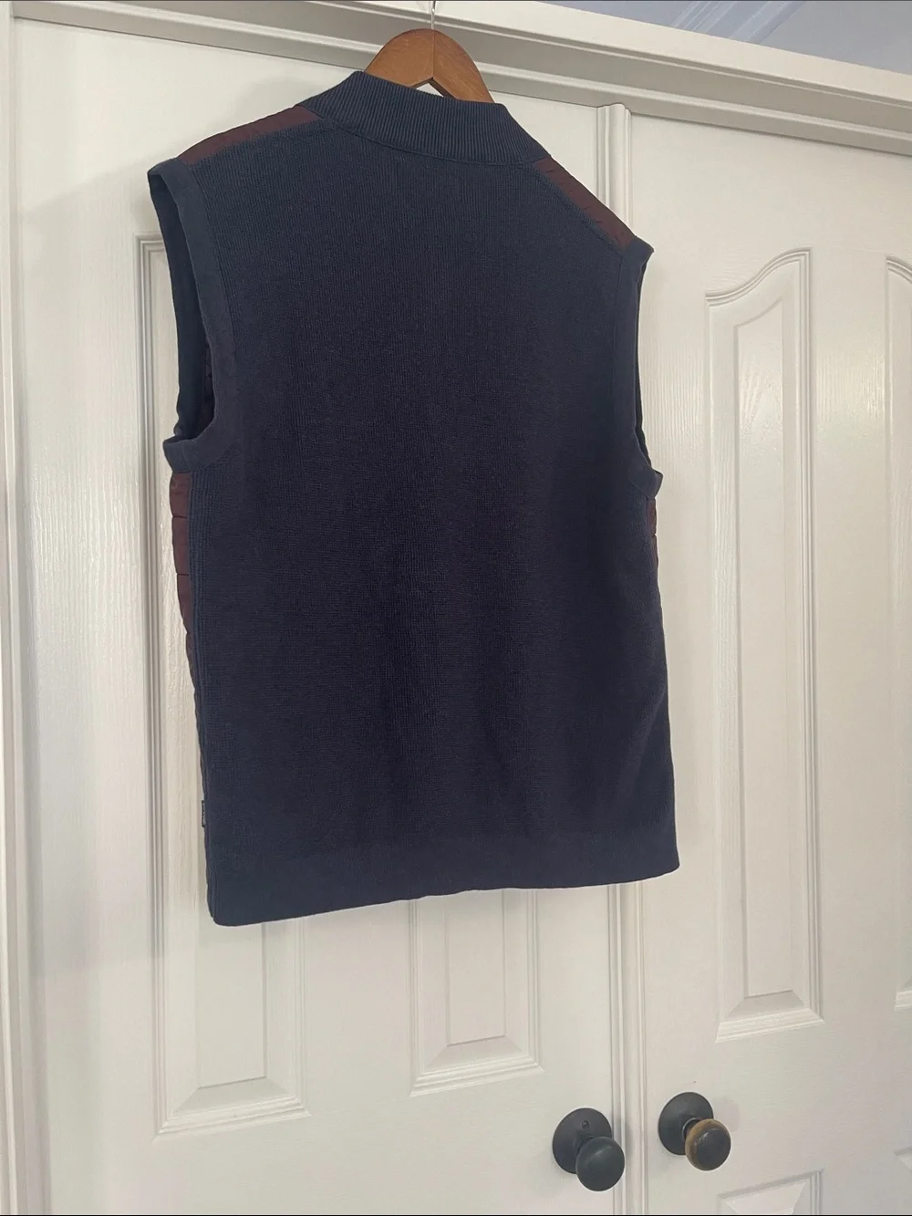 Barbour Quilted Vest in Burgundy with Navy Trim